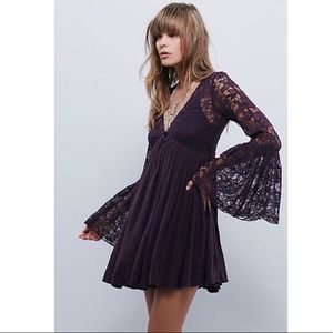 Boho Free people rare babydoll black dress